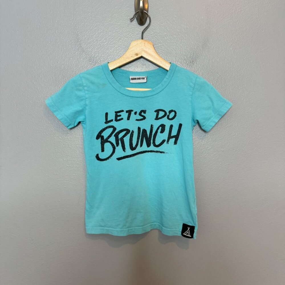 QUINN + FOX let's do brunch graphic tee size 6/7 kids